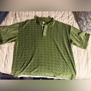 Drole de Monsieur Green Patterned Polo Shirt